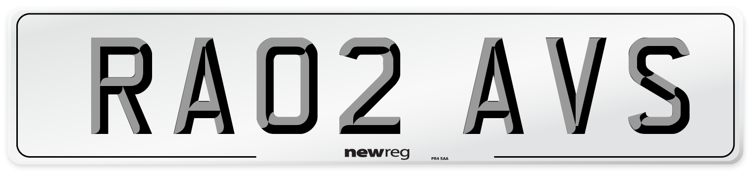 RA02 AVS Number Plate from New Reg